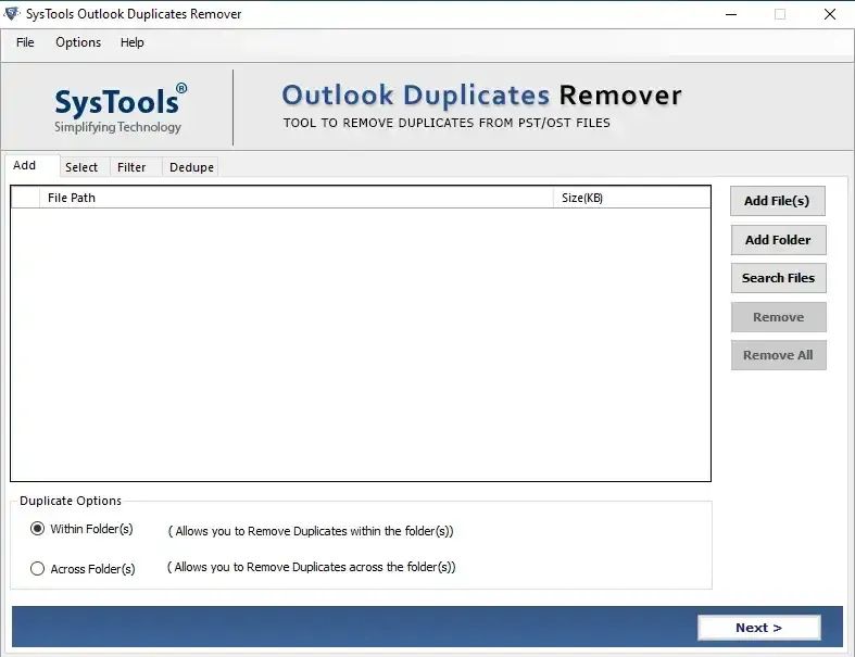 SysTools Outlook Duplicate Remover – Clean Your Mailbox